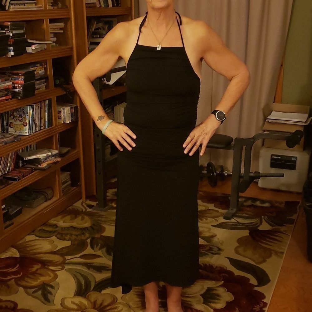 Max Studio Long Black Dress Sz Small - Picture 4 of 6